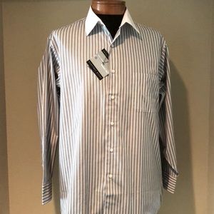 Geoffrey Beene Gray Stripe Dress Shirt